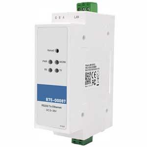 RS232/RS422 Serial To TCP/IP Ethernet Converter - Din Rail Mount